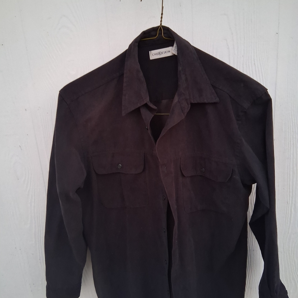 Chec Design Men's Black Casual Button Down Shirt